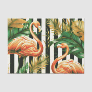 Papel De Seda Vintage Retro Stripes Flamingo