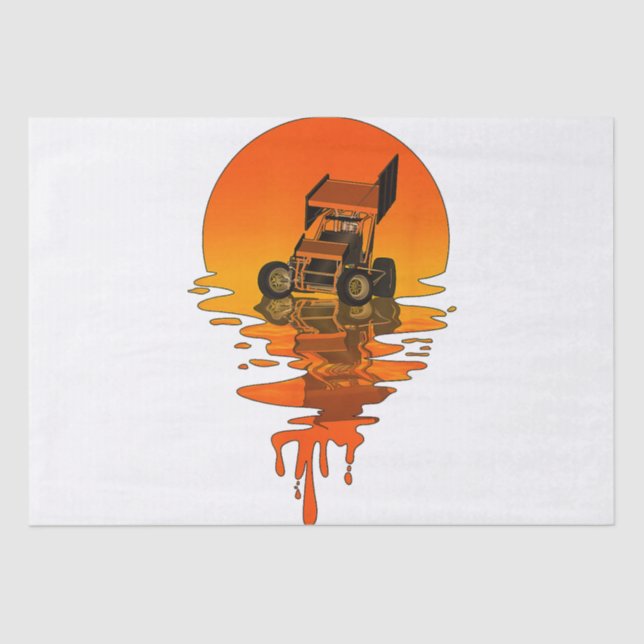 Papel De Seda Vintage Retro Style Sprint Car (Frente )