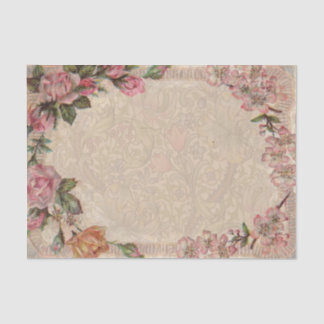 Papel De Seda Vintage Romance Casal: Antigos Rosas Apaixonados G