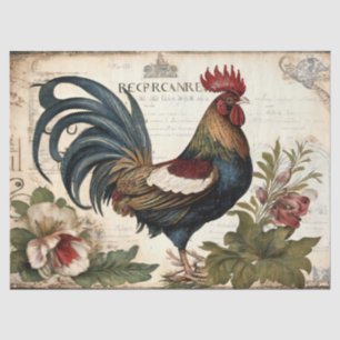 Papel De Seda Vintage Rooster Decoupage