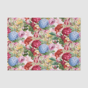 Papel De Seda Vintage Rosa Hydrangea Floral Artesanato Decoupage
