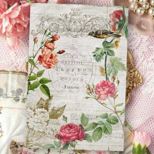 Papel De Seda Vintage Rosa Rosa Rosa Rosa e Tipografia - Nuvem E