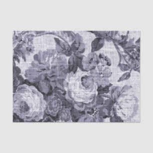 Papel De Seda Vintage roxo azul Toile floral No.5 do Mulberry