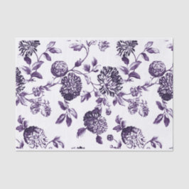 Papel De Seda Vintage roxo Toile floral No.2 do Mulberry preto
