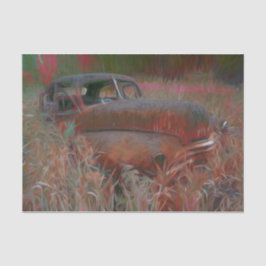Papel De Seda Vintage Rustic Brown Pink Car Antiga Arte Antiguár