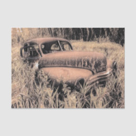 Papel De Seda Vintage Rustic Brown Sketart Carro Antigo Antiguo