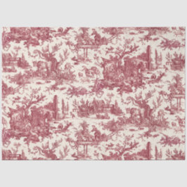 Papel De Seda Vintage Rustic Fazenda Francesa Toile-Red & Tan