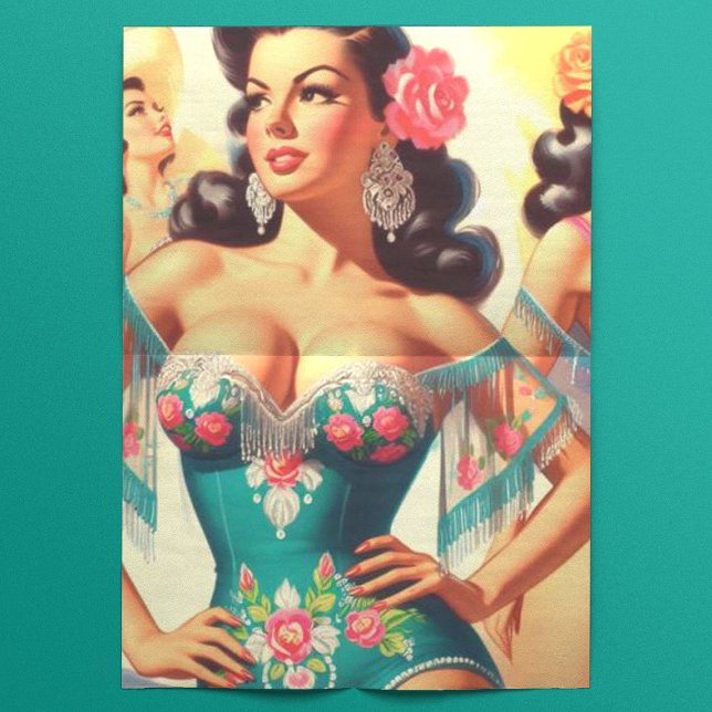 Papel De Seda Vintage Salsa Pin-ups (Criador carregado)