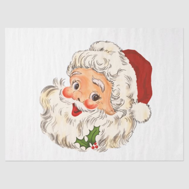 Papel De Seda Vintage Santa Cláusula Rua de Decoupage de Natal,  (Frente )