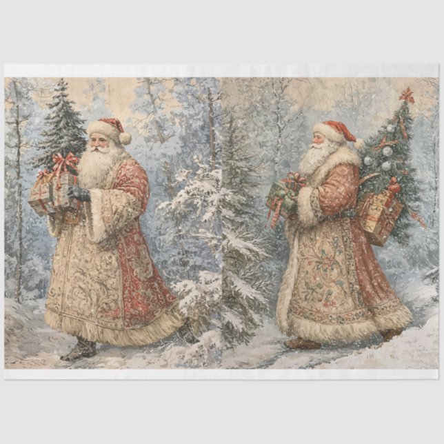 Papel De Seda Vintage Santas (Frente )