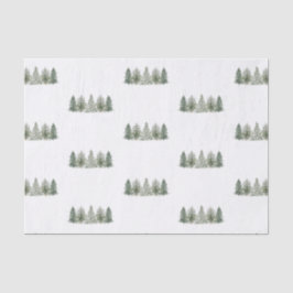 Papel De Seda Vintage Scandinavian Winter Pine Tree Christmas