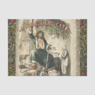Papel De Seda Vintage Scrooge Ghost do Natal Presente