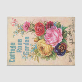 Papel De Seda Vintage Seed Catalog 1897 Cottage Rosa Garden