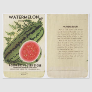 Papel De Seda Vintage Seed Packet Watermelon e Instruções