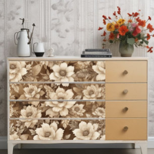 Papel De Seda Vintage Sepia Floral Elegance Decoupage Impressão