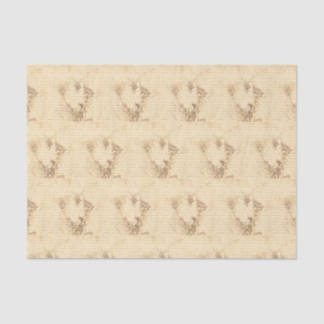 Papel De Seda Vintage Sepia Letra Manuscrita (Frente )