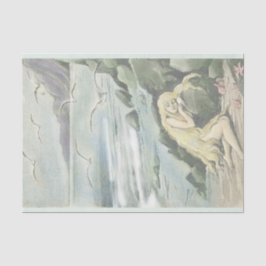 Papel De Seda Vintage Sereia Sonhando Sob o Partido do Mar