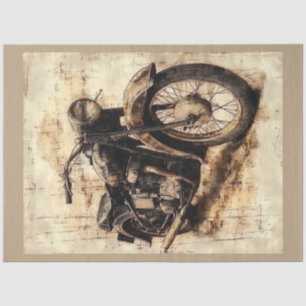 Papel De Seda Vintage Série Motocicleta Design nº 8