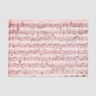 Papel De Seda Vintage Sheet Music Rosa Pink Decoupage