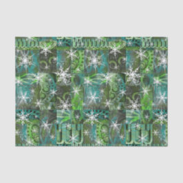 Papel De Seda Vintage Snowflakes sobre a Arquitetura Verde Teal