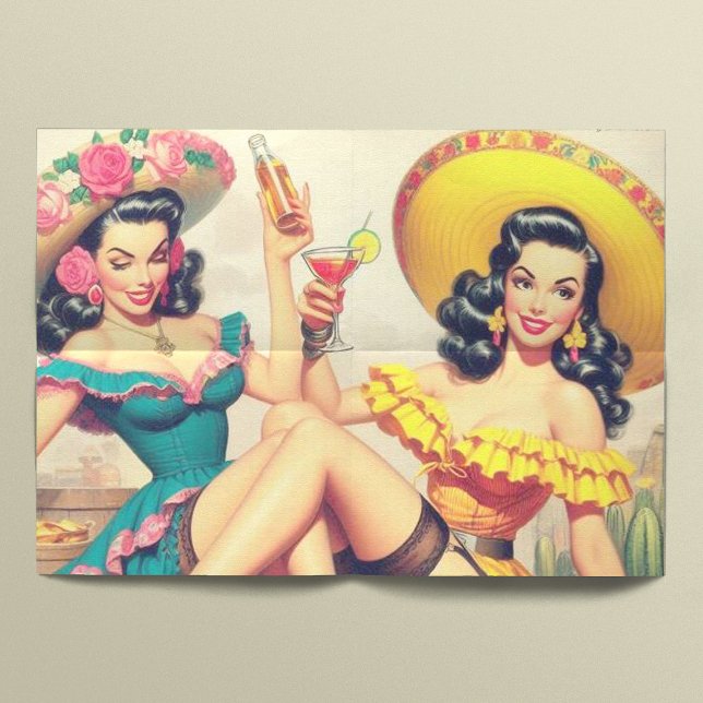 Papel De Seda Vintage Sombrero Girls (Criador carregado)