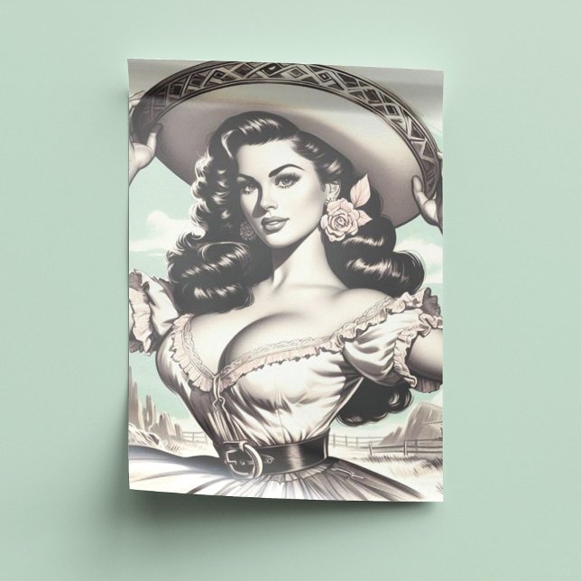 Papel De Seda Vintage Sombrero Pin-up (Criador carregado)