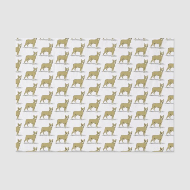 Papel De Seda Vintage Stylized French Bulldog C (Frente )