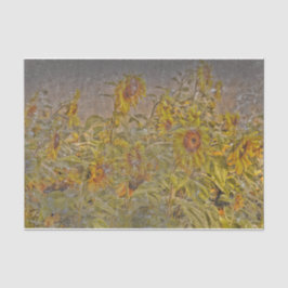 Papel De Seda Vintage Sunflower Field Bright Yellow Distinto