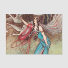 Vintage Swan Princess Decoupage Art