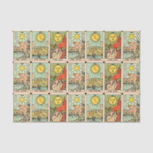 Papel De Seda Vintage Tarot Cards Sun Moon Stars