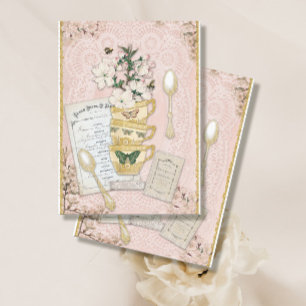 Papel De Seda Vintage Tea Cup Chersom Blossom Butterfly Decoupag