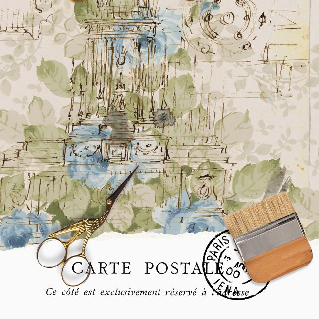 Papel De Seda Vintage Textura Rústica Blue Decoupage (Criador carregado)