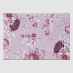 Papel De Seda Vintage Toile floral No.4 do rosa da água