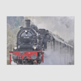 Papel De Seda Vintage Train Steam Locomotive Photo