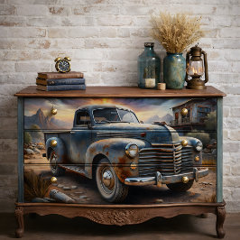 Papel De Seda Vintage Truck Decoupage