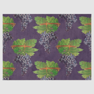 Papel De Seda Vintage Uvas e Vinhas na Desvinculação Roxa