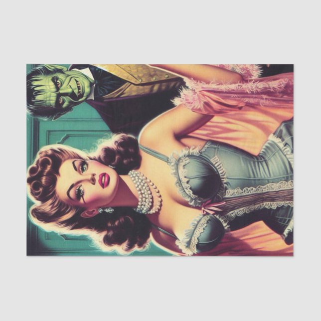 Papel De Seda Vintage Vampire Girl (Frente )
