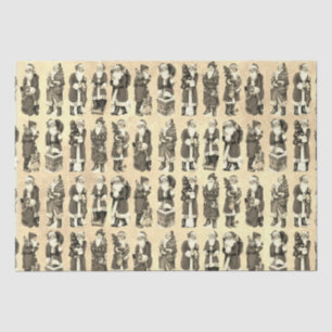 Papel De Seda Vintage Victorian Christmas Beige Papais noeis Pat