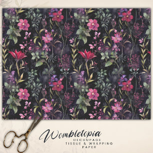 Papel De Seda Vintage, Victorian Floral Pink Purple Decoupage