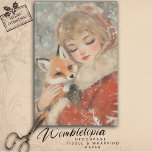 Papel De Seda Vintage Victorian Girl & Fox Christmas Decoupage<br><div class="desc">Traga um pouco de nostalgia aos seus projetos de férias com esta Vintage Victorian Girl & Fox Christmas Decoupage Tissue Paper. Apresentando uma encantadora senhora vitoriana segurando uma raposa, cercada por uma sonhadora cena de inverno, esta design captura a essência de um Natal clássico e antiquado. Perfeito para desacoplamento, jornalismo...</div>