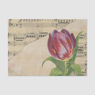 Papel De Seda Vintage Victorian Music Romance Tulips