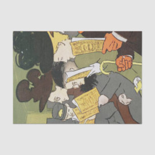 Papel De Seda Vintage Victorian Steampunk Riding Train Reading