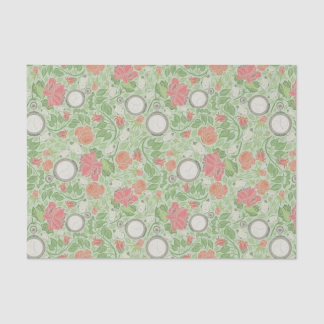 Papel De Seda Vintage Vintage Steampunk Clocket Watch (Frente )