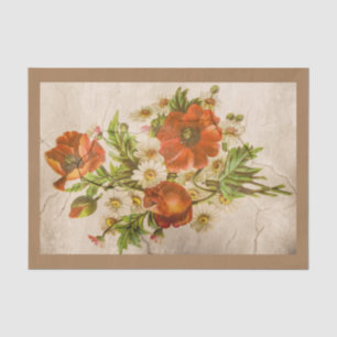Papel De Seda Vintage Vintage Vitoriana Poppy Botânica, Vítima