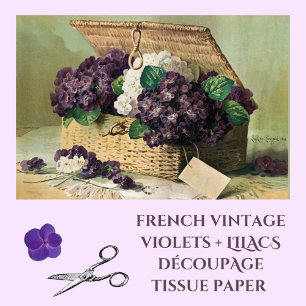 Papel De Seda Vintage Violets and Lilacs French Floral Decoupage