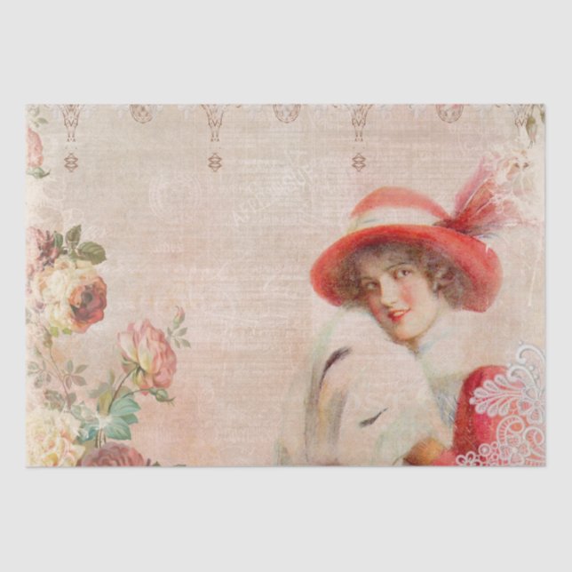 Papel De Seda Vintage - Vitoriano Lady Decoupage (Frente )