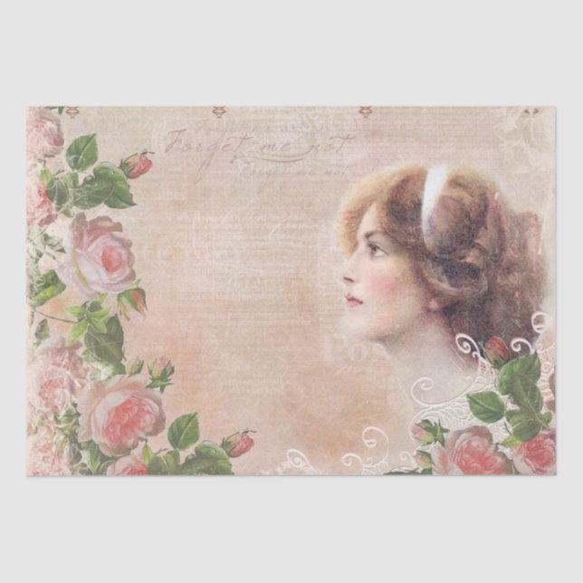 Papel De Seda Vintage - Vitoriano Lady Decoupage (Frente )