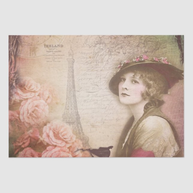 Papel De Seda Vintage - Vitoriano Lady Decoupage (Frente )