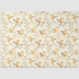 Papel De Seda Vintage Watercolor, Pintinhos para bebês e Primave