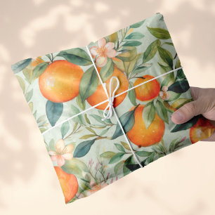 Papel De Seda Vintage Watercolor Tangerine Orange